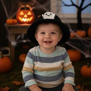 Kids Crochet Ghost Bucket  Hats New